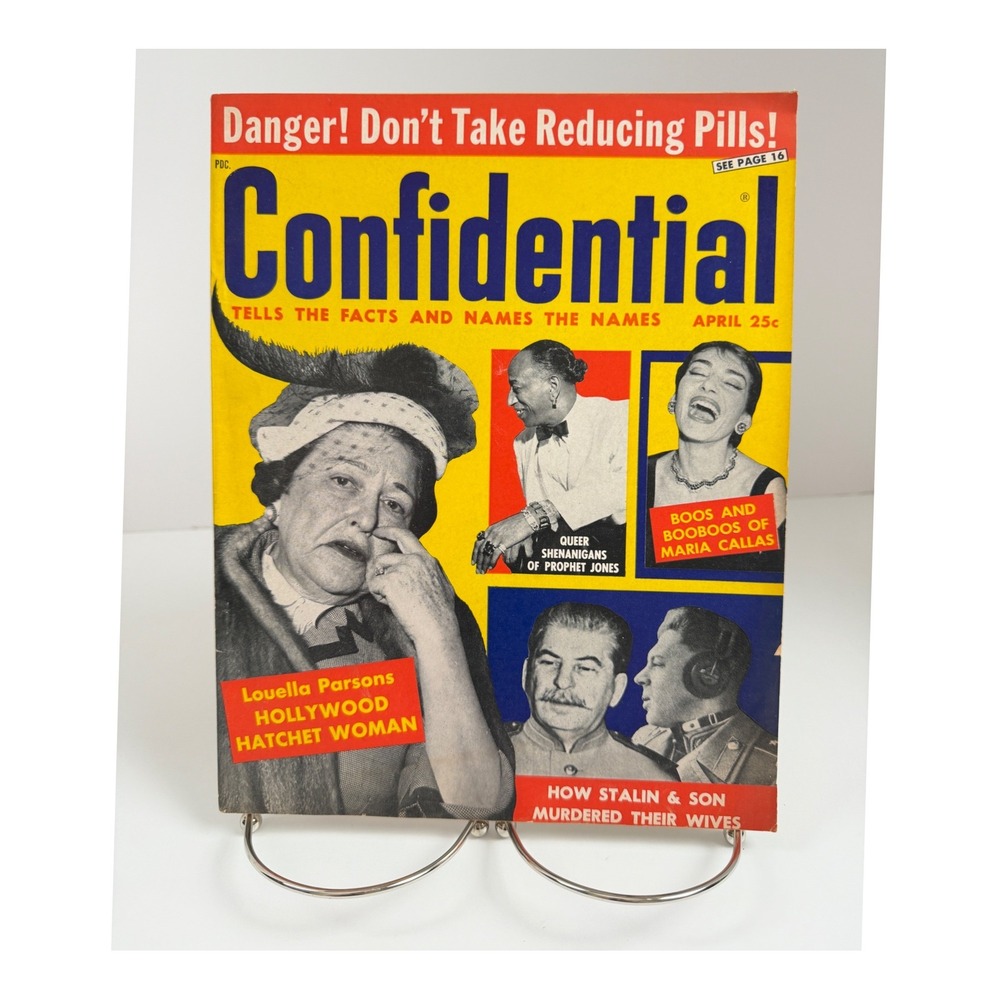 Vintage Confidential Magazine April 1959 Maria Callas Louella Parsons Gossip